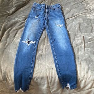 American Eagle blue jeans, size 00, skinny jean